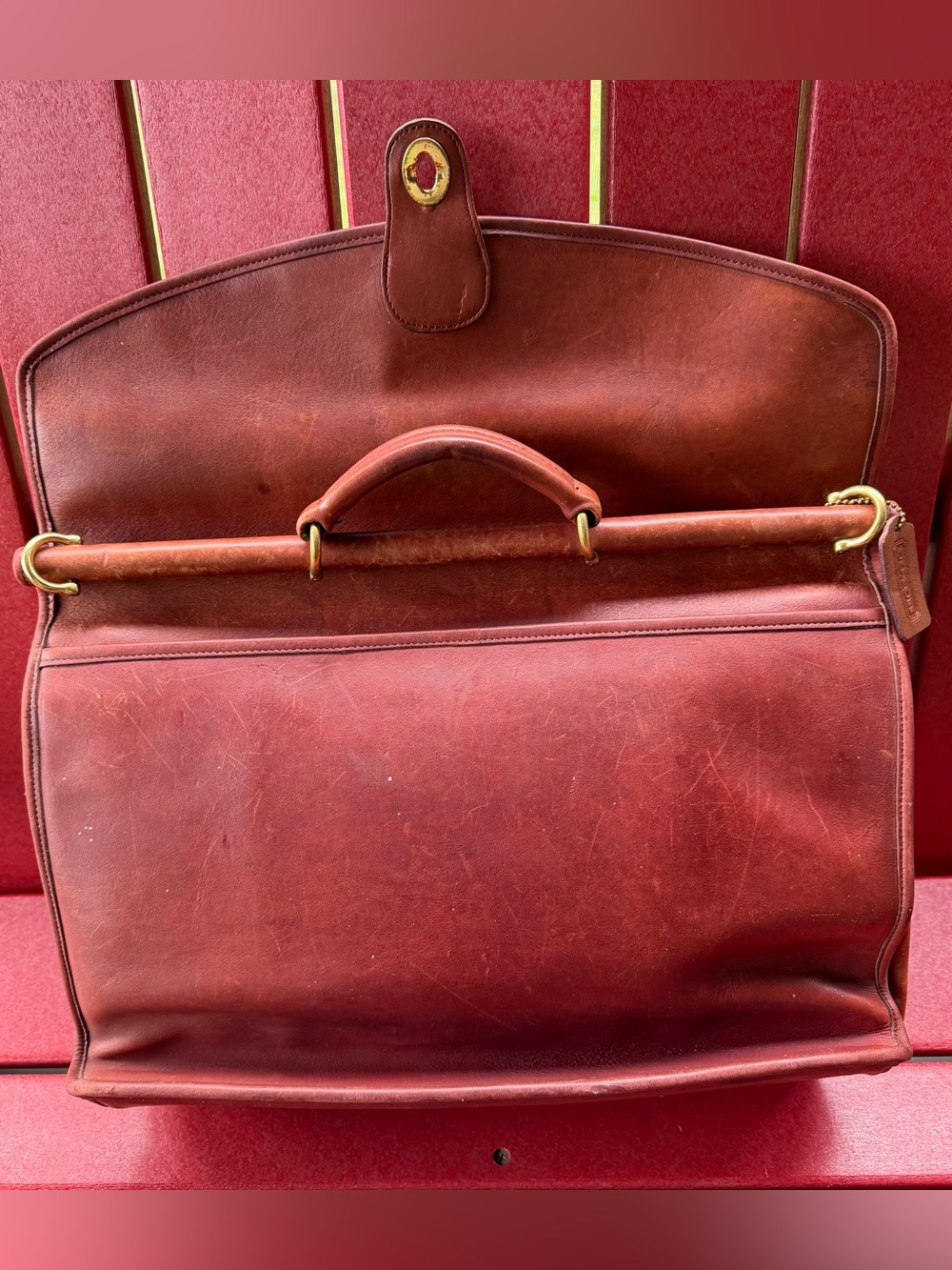 Vintage Coach Beekman Leather Top-Handle Briefcase with Brass Hardware - Picture 6 of 15